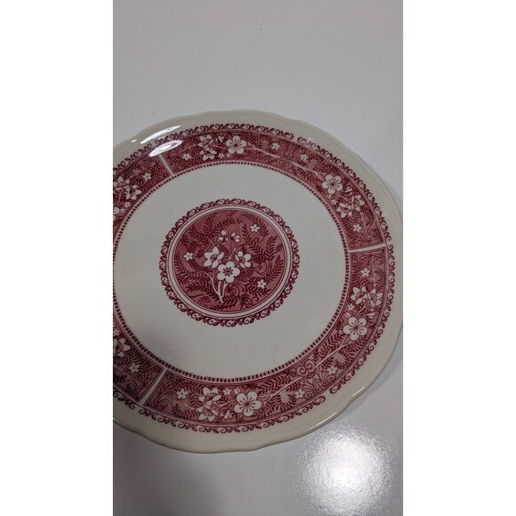 Syracuse Strawberry Hill Ceramic Dinner Plate Floral Red White Vintage - Picture 2 of 8